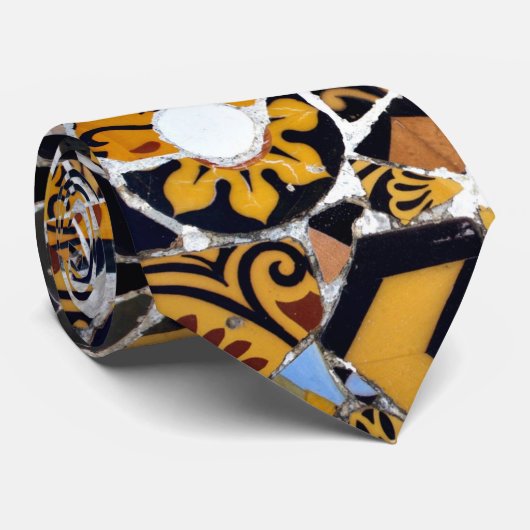 壊れたタイルブラウンの芸術的なコラージュ ネクタイ (ロール)