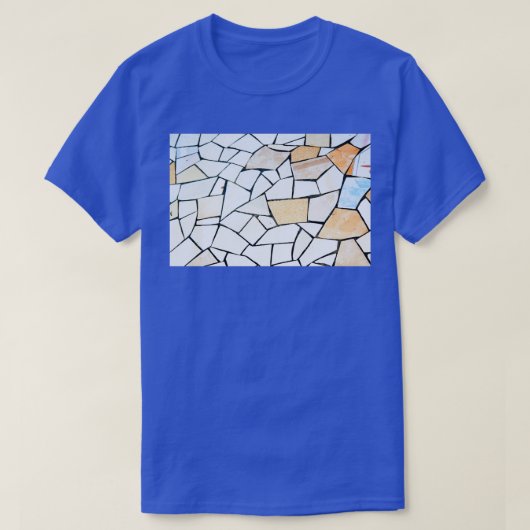 壊れたタイル自然な陶器のアンプ石のチップtextu tシャツ (デザイン正面)