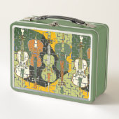 壊れたチェロ模様 メタルランチボックス (正面)