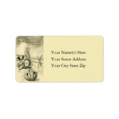 壊れたハロウィーンのカボチャのちょうちんヴィンテージ住所 シール (正面)