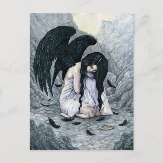 壊れたハローの落ちたな天使の郵便はがき ポストカード (正面)