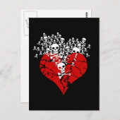 壊れたハートとスカル ポストカード (正面/裏面)