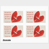 壊れたハートのヒーラーPsalm 147:3聖なる書物、 経典アート 長方形シール (シート)