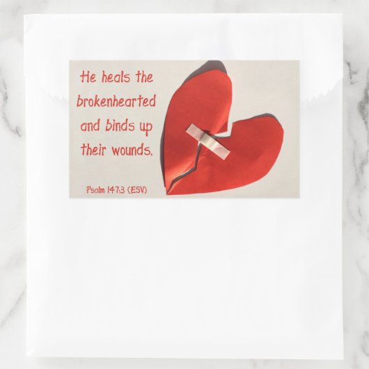 壊れたハートのヒーラーPsalm 147:3聖なる書物、 経典アート 長方形シール (バッグ)