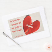 壊れたハートのヒーラーPsalm 147:3聖なる書物、 経典アート 長方形シール (封筒)