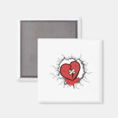 壊れたハートのロゴ マグネット (正面/裏面)