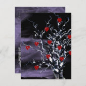 壊れたハートの木ゴシックブライダルシャワー インビテーションポストカード (正面/裏面)