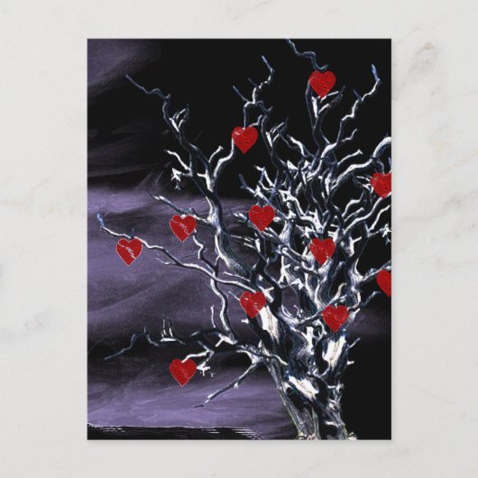 壊れたハートの木ゴシックブライダルシャワー インビテーションポストカード (正面)