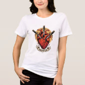 壊れたハートの短剣Tシャツ トライブレンドTシャツ (正面)