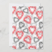 壊れたハートは赤でグレーは白 招待状 (裏面)