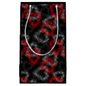 壊れたハートは黒い背景に赤と灰色 スモールペーパーバッグ (正面)