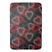 壊れたハートは黒い背景に赤と灰色 バスマット (正面縦)