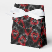 壊れたハートは黒い背景に赤と灰色 フェイバーボックス (正面サイド)