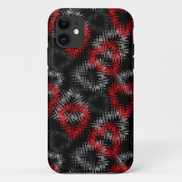 壊れたハートは黒い背景に赤と灰色 iPhone 11 ケース