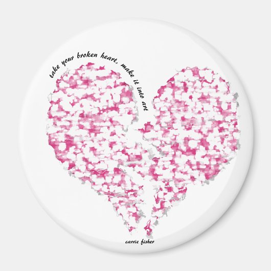 壊れたハートをアートに マグネット (正面)