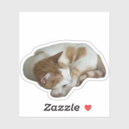 壊れたハートを持つかわいい猫 シール