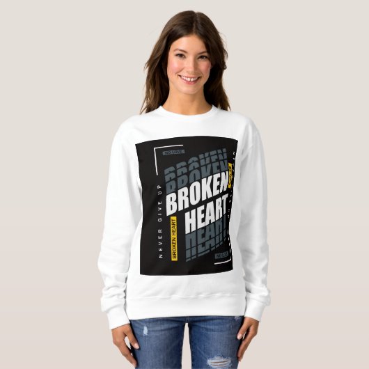 "壊れたハートスウェットシャはっきりしたツ – グラフィックストリートウェア スウェットシャツ (正面フル)