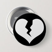 壊れたハートボタン/ピン 缶バッジ (正面&裏面)