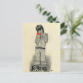 壊れたハートボーイ子犬はがき ポストカード (スタンド正面)