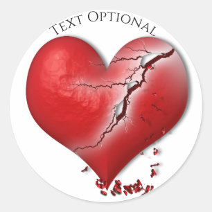 壊れたハート反バレンタインデー ラウンドシール