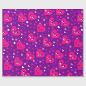 壊れたハート愛アンチバレンタイン紫 ラッピングペーパー (フラット)