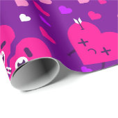 壊れたハート愛アンチバレンタイン紫 ラッピングペーパー (ロールコーナー)