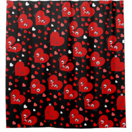 壊れたハート愛アンチバレンタイン赤 シャワーカーテン