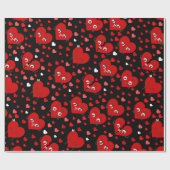 壊れたハート愛アンチバレンタイン赤 ラッピングペーパー (フラット)