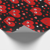 壊れたハート愛アンチバレンタイン赤 ラッピングペーパー (角)