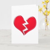 壊れたハート カード (黄色い花)