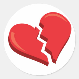 壊れたハート ラウンドシール