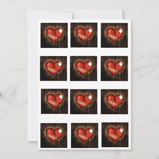 壊れたハート/修復ハートの招待 招待状 (正面)