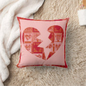 壊れたパズルハート枕 クッション (ブランケット)