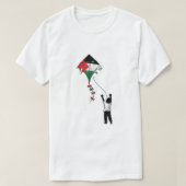 壊れたパレスチナの凧 - 子供たちの闘争 Tシャツ (デザイン正面)