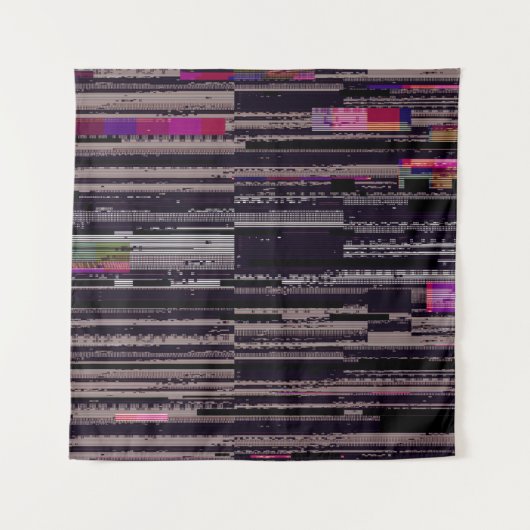 壊れたピクセルでキラキラしたテレビ画面。抽象芸術 タペストリー (正面)