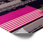 壊れたピクセルでキラキラしたテレビ画面。抽象芸術 ポスター (角)