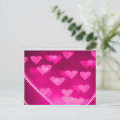 壊れたピンクのハート葉書 ポストカード (スタンド正面)