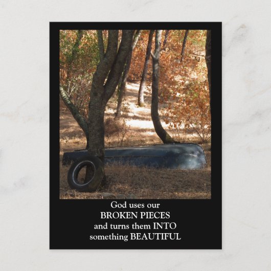 壊れたピース漕ぎボートはがき ポストカード (正面)