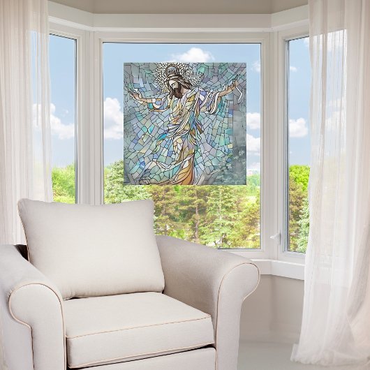 壊れたフェイクガラスのイエス ウィンドウサイン