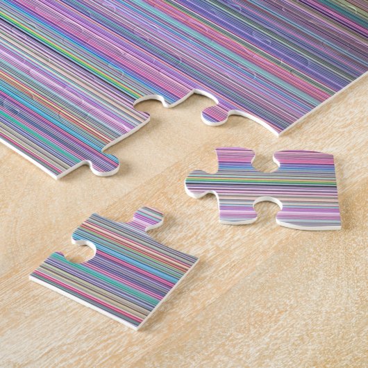 壊れたフラットスクリーンテレビのレインボーストライプ ジグソーパズル (側面)