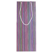 壊れたフラットスクリーンテレビのレインボーストライプ ワインギフトバッグ (裏面)