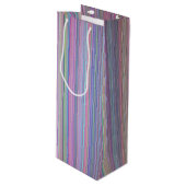 壊れたフラットスクリーンテレビのレインボーストライプ ワインギフトバッグ (正面アングル)