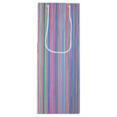 壊れたフラットスクリーンテレビのレインボーストライプ ワインギフトバッグ (正面)