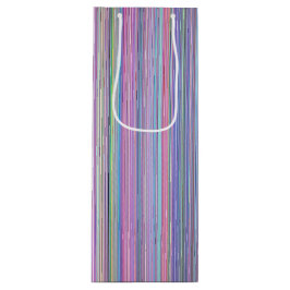 壊れたフラットスクリーンテレビのレインボーストライプ ワインギフトバッグ