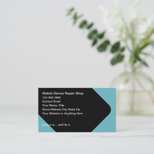 壊れたモバイルデバイス修復サービス 名刺 (スタンド正面)