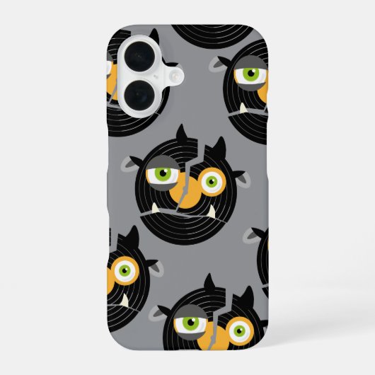 壊れたレコード・トラ iPhone 16ケース (裏面)