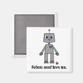 壊れたロボットかわいいハート マグネット (正面/裏面)