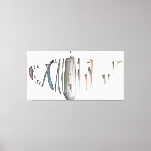 壊れた不連続な器のグラデーション色彩 キャンバスプリント (正面)