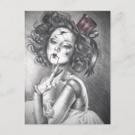 壊れた人形はがき不気味な人形カーニバル人形 ポストカード