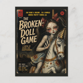 壊れた人形ゲームファンタジーホラー本の表紙 ポストカード